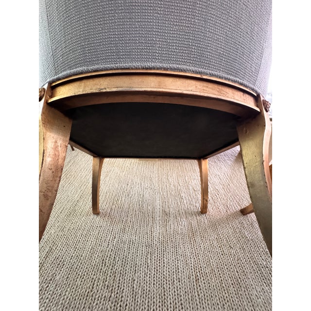 Mid 20th Century Pair of Mid 20th Century French Empire Style Barrel-Back Carved and Gilt Chairs For Sale - Image 5 of 10