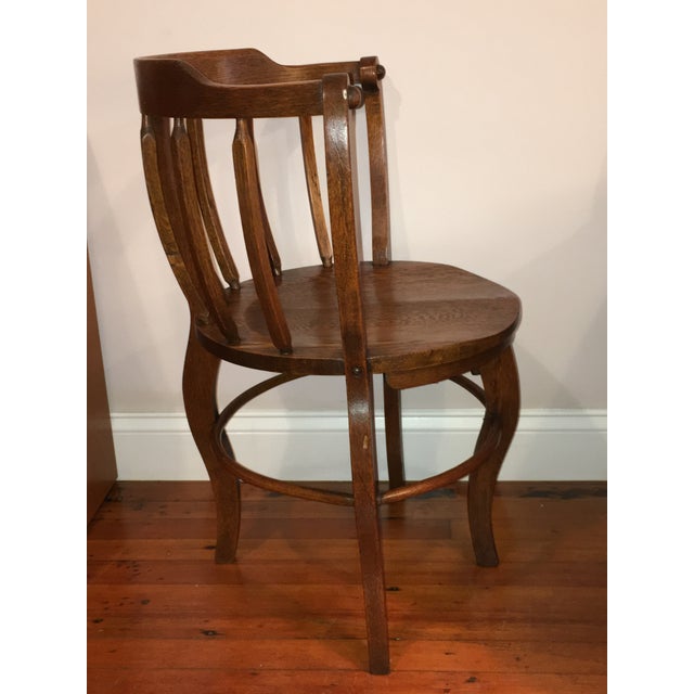 Antique Tiger Oak Round Barrelback Spindle Corner Chair Chairish