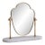 Italian Brass Vanity Mirror with White Marble Base, 1940s For Sale