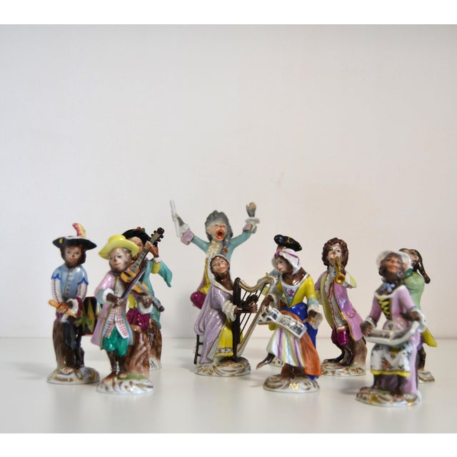 Brown Porcelain Figurine from the Series Monkey Band from Volkstedt Manufactory, Germany, 1940s For Sale - Image 8 of 9