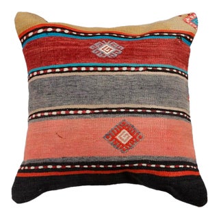 Handmade Striped Kilim Pillow For Sale