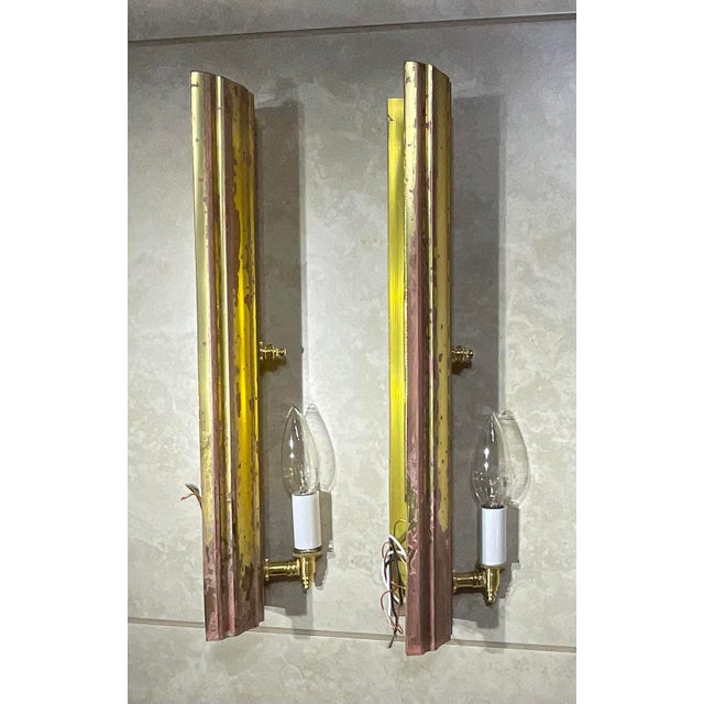One of a Kind Pair of Joseph Malekan Repurposed Solid Bronze Sconces For Sale In Miami - Image 6 of 14