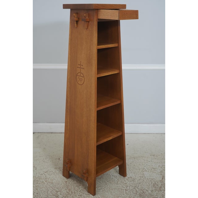Mission Stickley Roycroft Mission Oak Tall Bookcase For Sale - Image 3 of 16