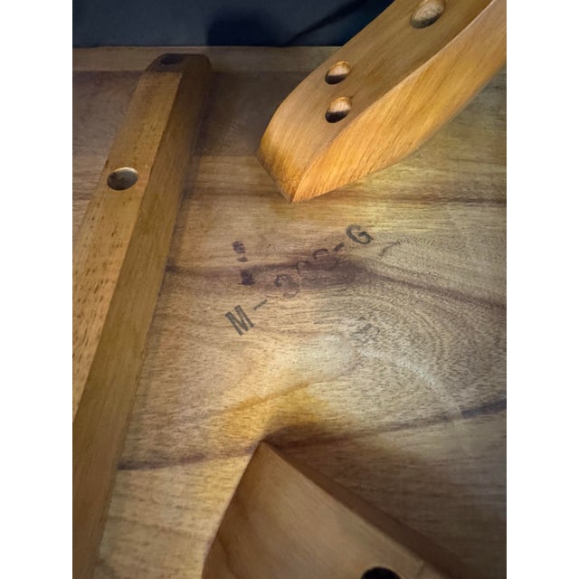 Wood 2 MCM Vintage Authentic Heywood-Wakefield Champagne M-308-G Step End Tables For Sale - Image 7 of 12