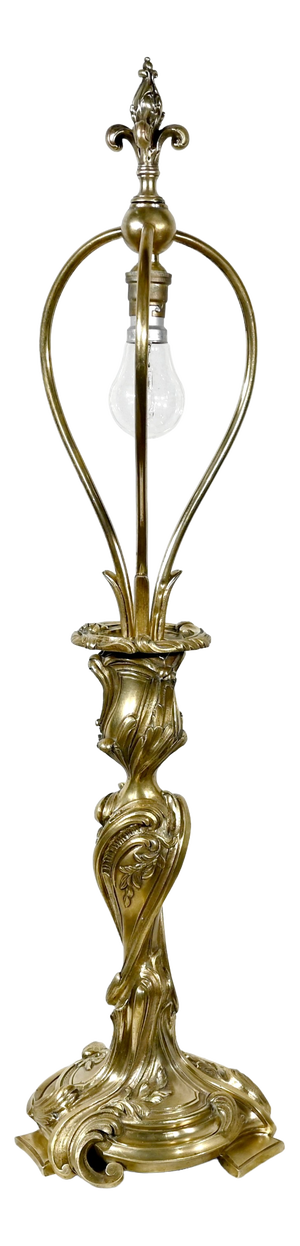 Late 19th Century Art Nouveau Gilded Bronze Lamp