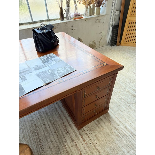 Antique Double-Sided Desk with Walnut Countertop, 1900s For Sale - Image 4 of 18