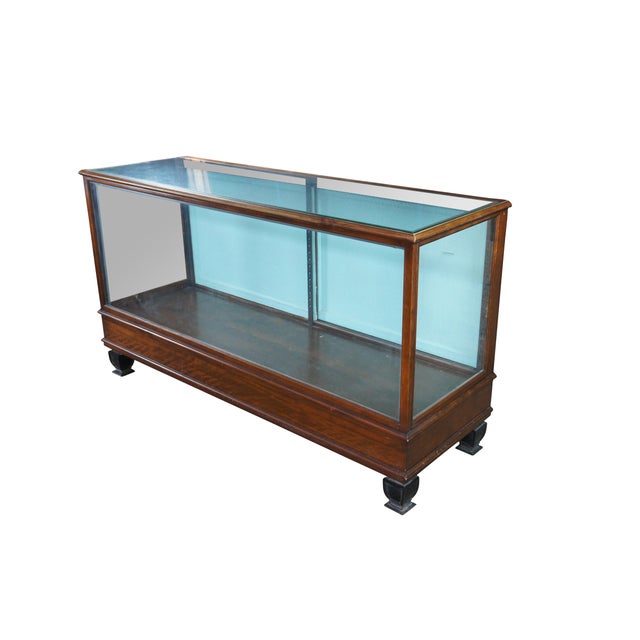 Traditional Antique Grand Rapids Store Quartersawn Oak General Store Showcase Display Case For Sale - Image 3 of 12