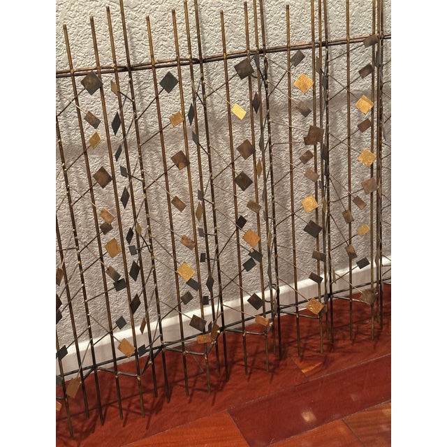 Mid-Century Modern Pair of Mid-Century Modern Metal Wall Sculptures – Geometric Brutalist Style For Sale - Image 3 of 5