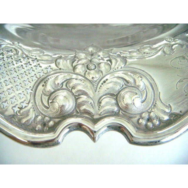 Early 20th Century Antique English Lloyd, Payne & Ariel Reticulated Silver Cake Stand or Basket For Sale - Image 5 of 6