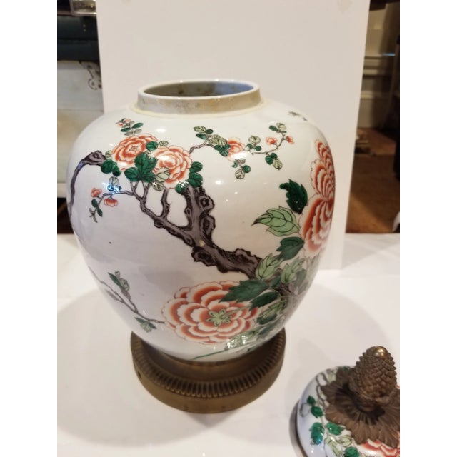 Green Antique Bronze Mounted Famille Verte Ginger Jar For Sale - Image 8 of 10