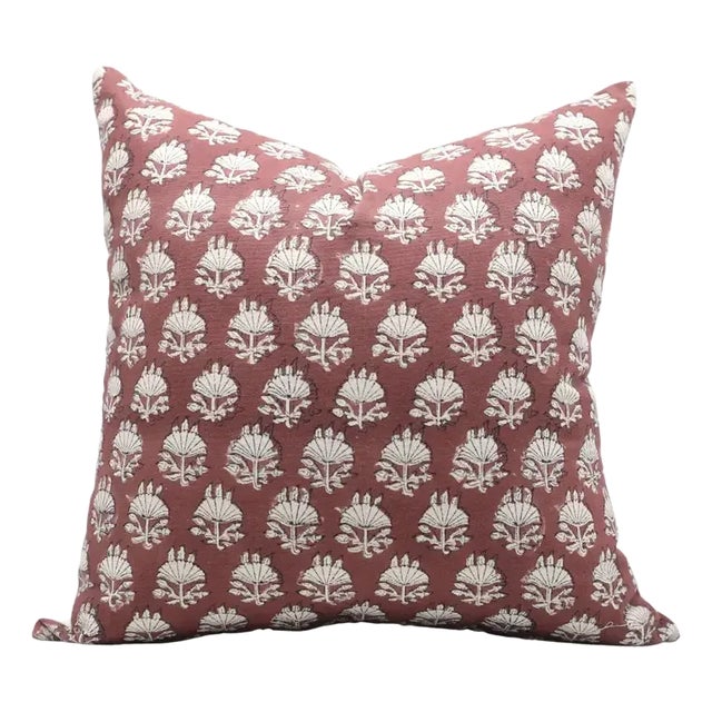 Fabdivine Design Rustic Block Print Cushion Cover 24x24 Inch Duck Canvas-Chhatri For Sale