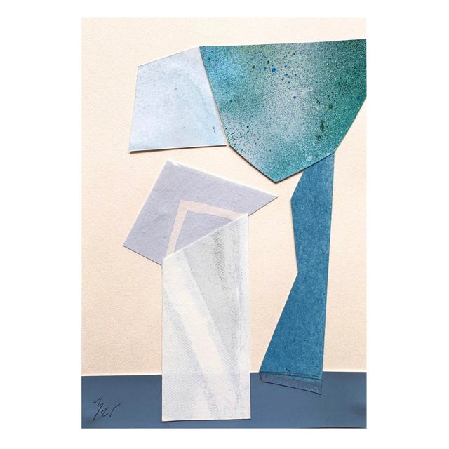 "Im Blue" is an original mixed media collage on paper by Zac Woodiel. This is one of six pieces in the "Im Blue" series....