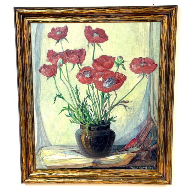 Vivian Church Hoyt (1880–1957) American Still Life of Poppies For Sale - Image 9 of 18