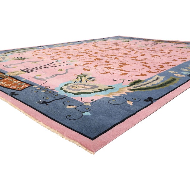 31367 Chinese Art Deco Indian Rug, 10'00 x 14'00. The Imperial Reverie: A Chinese Art Deco Style Masterpiece of Mythical...