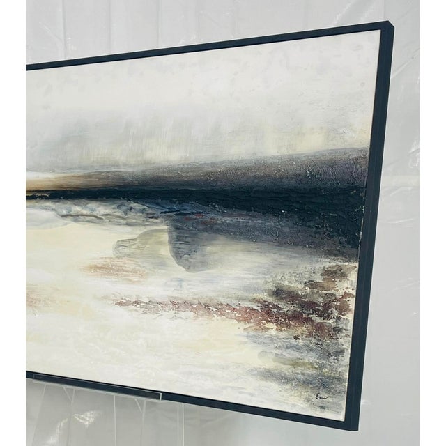 Black Large Abstract Landscape Oil Painting by Edward View, Framed For Sale - Image 8 of 18