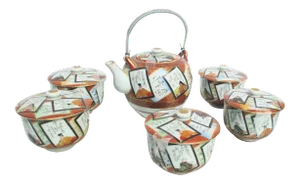Mid-Century Japanese Porcelain Tea Set- Set of 6