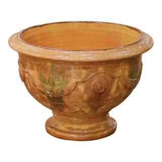 French Handmade Terracotta Anduze Bowl Urn Planter by La Madeleine For Sale