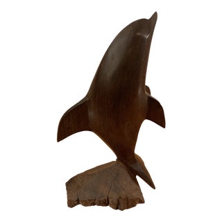 Vintage Ironwood Sculpture of a Dolphin For Sale