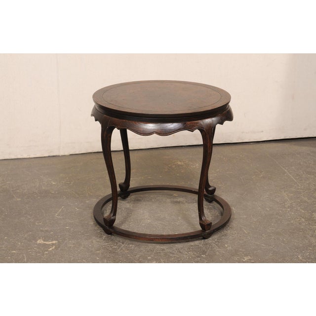 Coffee Vintage Wooden Accent Table, 2 Ft. Diameter For Sale - Image 8 of 13