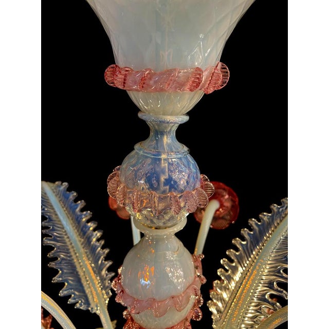 Vintage Venetian Light Blue and Pink Chandelier, 1950s For Sale - Image 9 of 18