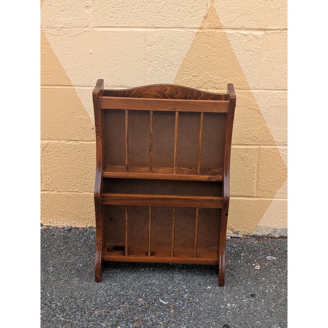 Vintage Mid Century Modern Wall Mounted Magazine Rack or Wooden Mail Holder For Sale - Image 4 of 7