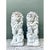 This commanding pair of vintage Italian cast cement lion statues depicts two heraldic guardian lions seated upright, each...