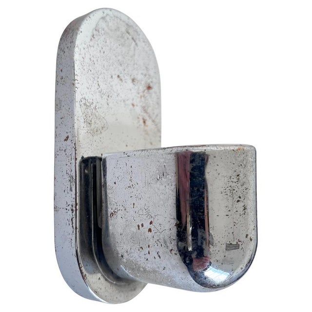 Silver Small Bauhaus Chrome Wall Lamp, Czechoslovakia, 1930s For Sale - Image 8 of 8