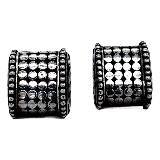 1990s John Hardy Estate Cufflinks Sterling Silver, 2 Pieces For Sale