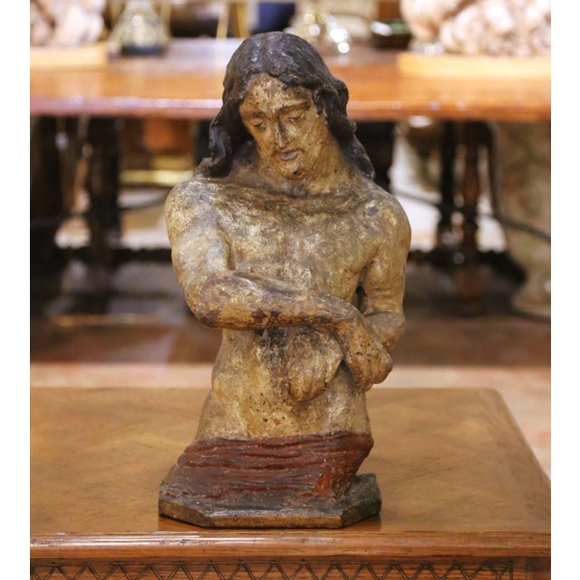 Paper Late 18th Century Italian Polychromed and Painted Papier-Mâché Figure of Christ For Sale - Image 7 of 11