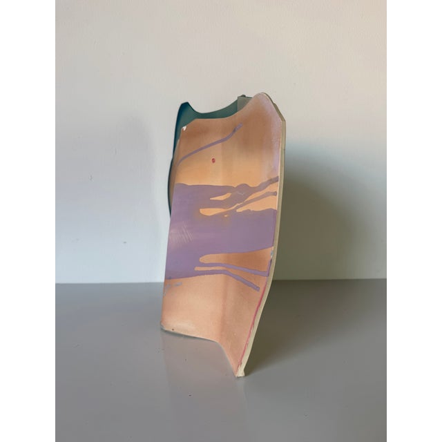 1980's Vintage Southwestern Abstract Studio Pottery Sculptural Vase – Signed For Sale - Image 4 of 12