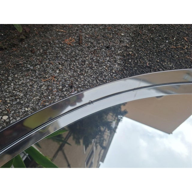 1960s Large Steel Mirror by Vittorio Introini for Saporiti, 1960s For Sale - Image 5 of 12