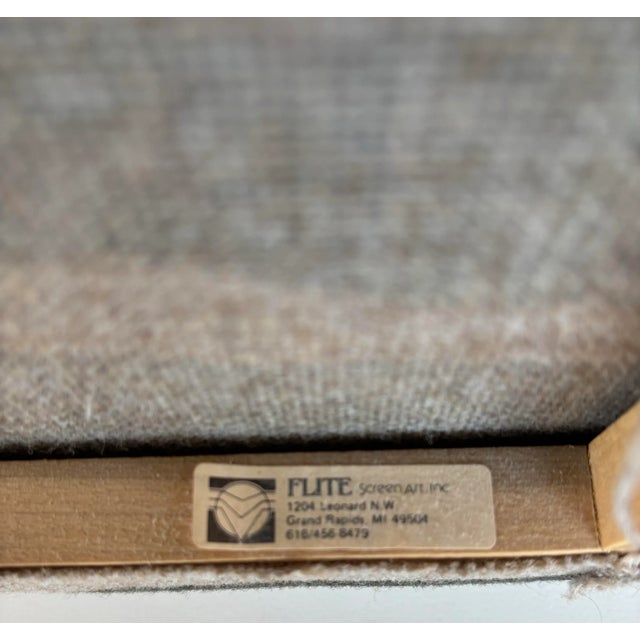 Mid 20th Century Birds in Flight MCM Textile Art by Flite Screen Art, Inc. Framed For Sale - Image 5 of 6