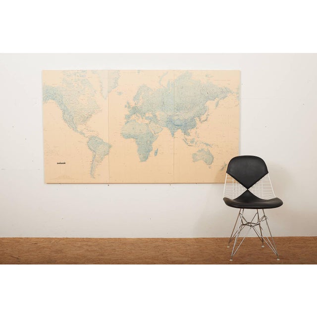 Swissair World Map on Wooden Boards with Metal Connectors For Sale - Image 13 of 13