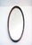 Brown Oval Mirror with Wooden Frame, 1950s For Sale - Image 8 of 9
