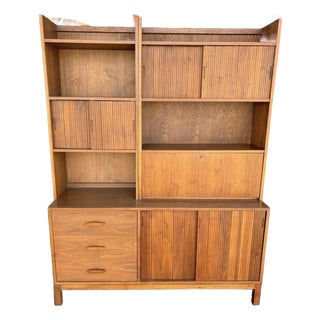 Mid Century Wall Unit Attr to Foster McDavid For Sale