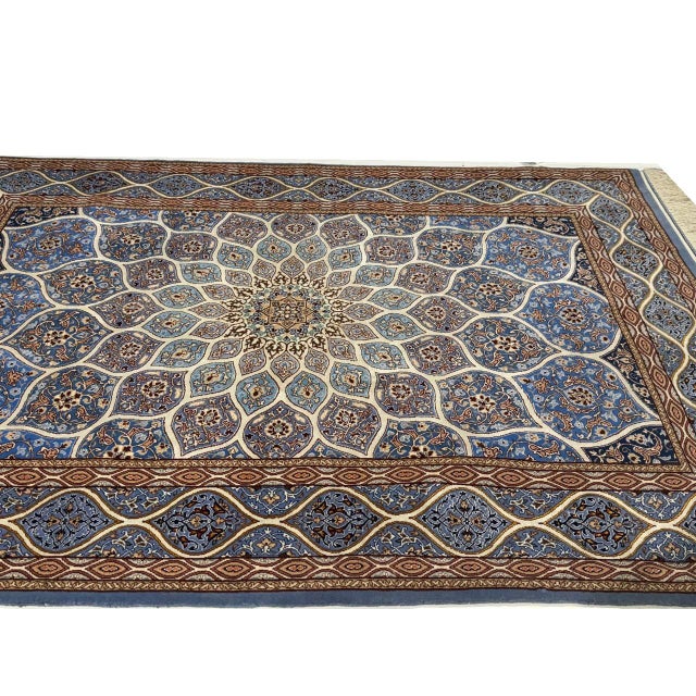 Textile Pasargad DC Persian Isfahan Silk & Wool Rug For Sale - Image 7 of 9