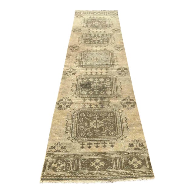 Distressed Oushak Runner - 2'10" x 8'9" For Sale
