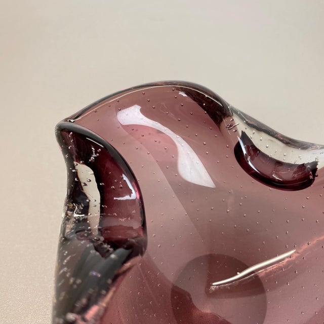 Large Pink Murano Bubble Glass Ashtray, Italy, 1970s For Sale - Image 9 of 18