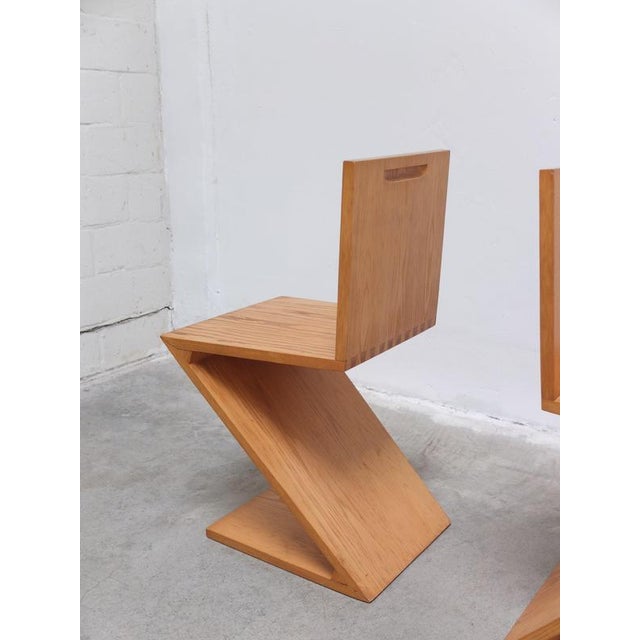 Zig Zag Chairs by Gerrit Rietveld for Cassina, 1980s, Set of 4 For Sale - Image 10 of 18