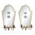 Pair of 20th Century Italian Giltwood Etched Mirror Two-Light Sconces For Sale