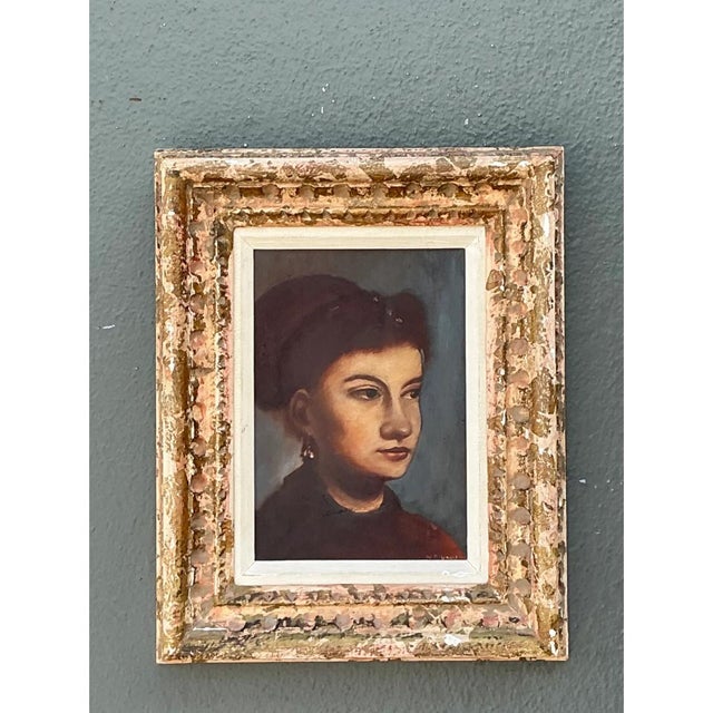 Vintage Framed Portrait Oil on Canvas For Sale - Image 12 of 12
