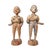 Wood Indonesian Artist, Figurative Sculptures, Late 1700s, Wood, Set of 2 For Sale - Image 7 of 7