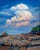 Contemporary Presque Isle (Day 95) June 24, 2022 by Primary Hughes | Oil on masonite Landscape with clouds and rocks For Sale - Image 3 of 5