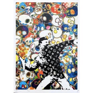Death Nyc - Banksy Flower Thrower and Louis Vuitton - Limited Edition With Certificate For Sale