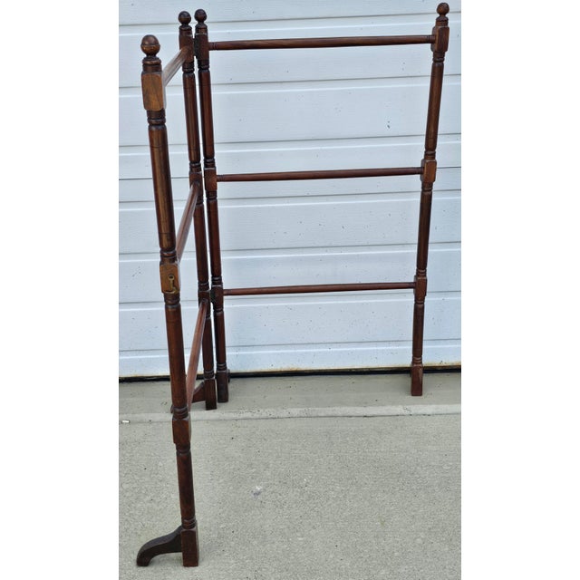 Victorian Late Victorian Mahogany Folding Quilt Rack For Sale - Image 3 of 8