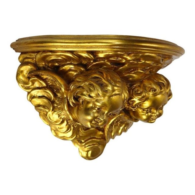 Vintage Niccolini Italia Gilt Wood Cherub Wall Sconce C1950 For Sale - Image 6 of 11