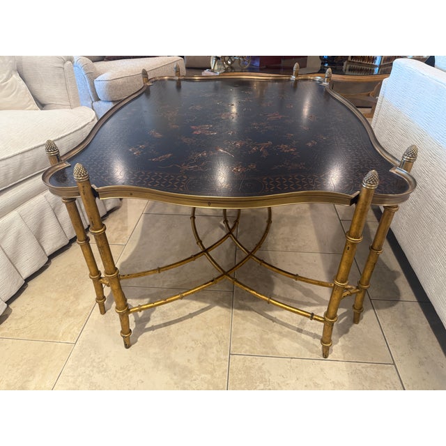 Wood Chinoiserie Faux Bamboo Cocktail Table For Sale - Image 7 of 12