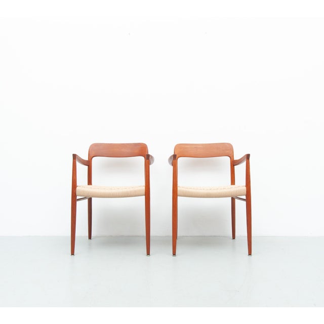 Vintage Model 56 Teak Chairs by Niels Otto Møller for J. L. Møller Furniture Factory, 1950s, Set of 2 For Sale - Image 6 of 18