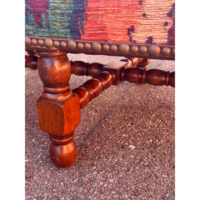 Mid 20th Century Kilim Ottoman For Sale - Image 13 of 17