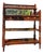 Vintage Mahogany Cheveret Bar Cart With Mirror & Glass Display | Traditional Hall Console For Sale
